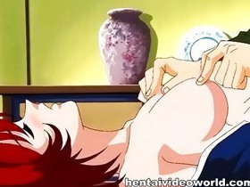 Hentai girl serving sex desires of older dude
