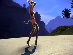 Tera: Castanic Wench Dancing on the Beach High..