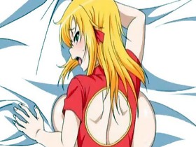 Massive meloned anime blonde fucking