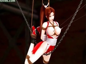Tied up animated honey gets fucked