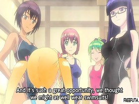 Hentai tgirls in swimsuits fucking in gangbang