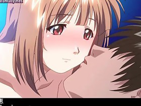 Teen anime babe tasting large cock