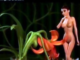 3D Hentai chick horny plant fuck