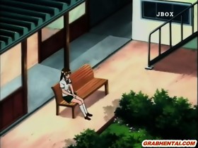 Roped manga schoolgirl gets vibrator in her..