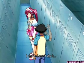 Pink haired hentai cutie gets drilled unfathomable