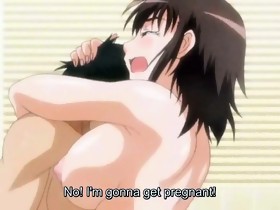 Pervert anime babe with milky scones