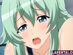 Hentai chick in swimsuit receives her ass..