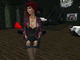 la belle Ginileen, femme virtuelle en mini jupe