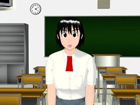 3D Manga schoolgirl blowing hard shaft on her..