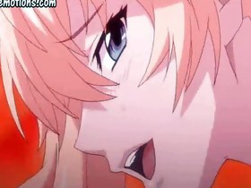 Anime pleasuring with pink fake penis