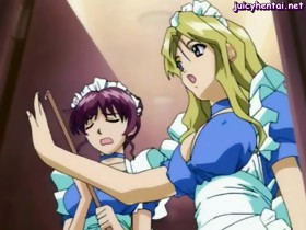 Tied up anime sweethearts get penetrated