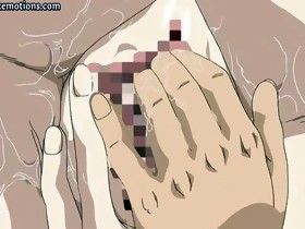Anime babe receives holes fingered